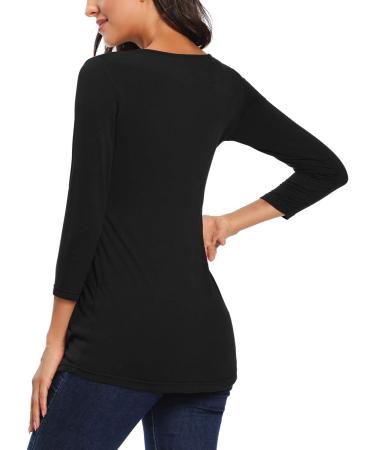 Love2Mi Maternity Nursing Shirt - Layered Wrap Design, Black - Size M - Buy Online on SooperMarket.com