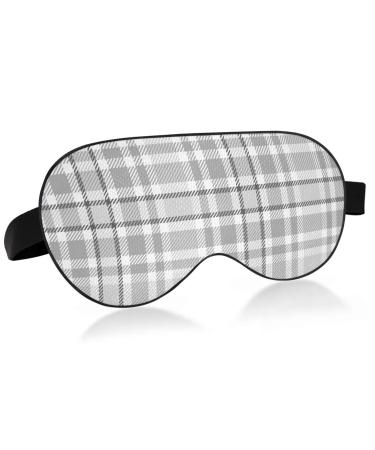 Haskirky Light Blocking Eye Mask Breathable and Adjustable Adult Men and Women Travel on Business Trips Yoga Meditation Light Smooth Comfortable Eye Mask Office Deep Sleep Goodies Grey Plaid Patter