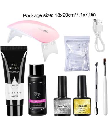 Polygel Nail Kit - All-in-One French Nail Extension Set | Starter Kit for Beginners | 8 Pieces DIY Nail Art Tools - PGP002 - Buy Online on SooperMarket.com