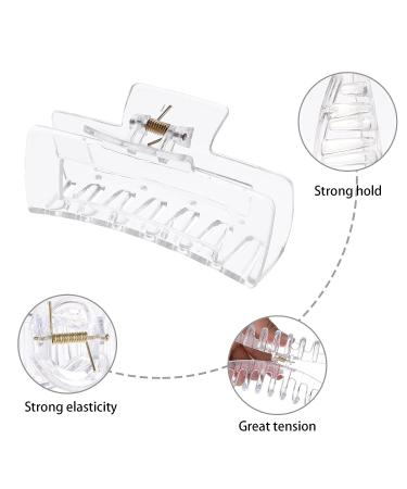 Lusofie 3Pcs Clear Claw Clip Set for Thick Hair - Strong Hold Banana Hair Clips for Women and Girls - Buy Online on SooperMarket.com