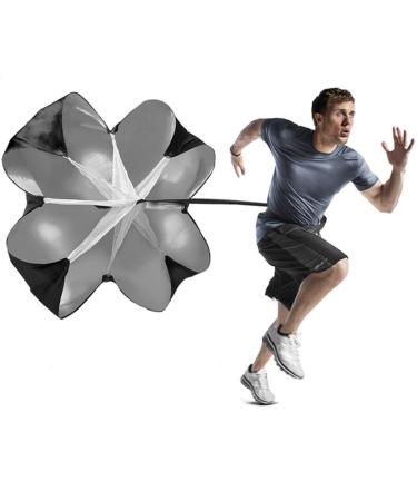 MioCloth Running Speed Chute Resistance Parachute 57 inch Powerchute Power Training Umbrella Sprint Soccer Trainer Core Training Runner Football Soccer Drilling Fitness Athlete Explosive Power Black