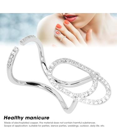 Fingernail Opening Rings Nail Decoration Finger Tip Rings Adjustable Fashionable Fingernail Jewelry Decorations Fingernail Protective Fingernail Opening Ring BandsRings(3048 Platinum) - Buy Online on SooperMarket.com