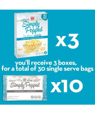 JOLLY TIME Natural Mini's Microwave Popcorn Bags - Gluten Free, Butter Flavor - 3 Pack, 10 Count Boxes - Single Serving Snack Size - Buy Online on SooperMarket.com