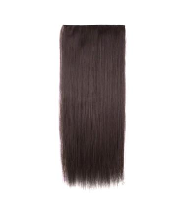MapofBeauty 23" Long Straight Clip in Hair Extensions Hairpieces (Dark Brown)