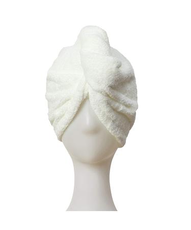 Hair Towel for Women Magic Instant Hair Dry Turban for Drying Curly Thick Long Hair 1 Pack (Beige)