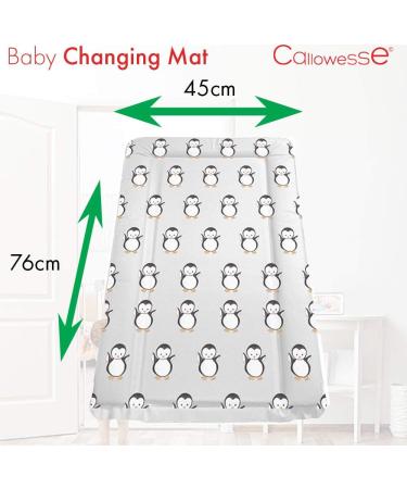 Callowesse Baby Changing Mat 79x47cm - Waterproof, Portable & Foldable - Grey Penguin Design - Buy Online on SooperMarket.com