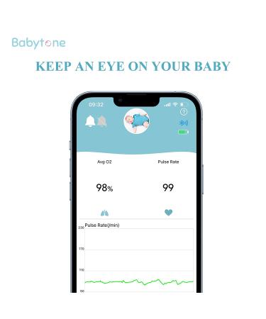 Babytone Baby Sleep Monitor S1: Track Heart Rate, Oxygen Level & Movement | Wearable Foot Monitor with Bluetooth | Free APP | 0-36 Months Infant's Sleep - Buy Online on SooperMarket.com