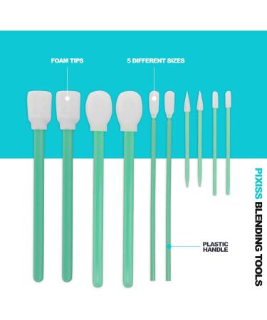 Pixiss Detail Alcohol Ink Blending Tools - 10 Pack with 5 Sizes Foam Tips for Inks, Chalks, Markers, Pencil, Charcoal on Yupo Paper and Other Mediums - Buy Online on SooperMarket.com