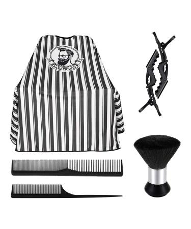 Hair Cutting Kits Barber Cape Professional Barber Salon Cape With Neck Duster Brush Hair Comb Hair Clips Waterproof And Stain Resistant Apron Cutting Hair Beard Hairdressing Polyester Cape One Size