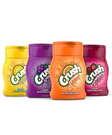 CRUSH Crush, Variety Pack, Liquid Water Enhancer  New, Better Taste (4 Bottles, Makes 96 Flavored Water Drinks) 1.62 Fl Oz (Pack of 1)