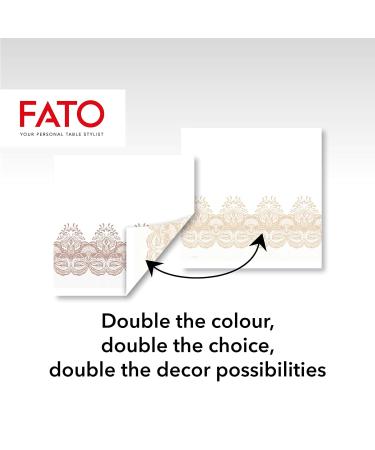 FATO Dry Paper Napkins - Airlaid Textile Effect 50 Pack 40x40 cm 4-Folded Bombay Cappuccino Pattern - Perfect for Dining & Events - Buy Online on SooperMarket.com