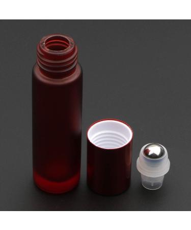 Kesell 10ml Glass Essential Oil Roller Bottles - Set of 10 Red Roller Balls - Buy Online on SooperMarket.com