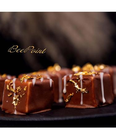 BeePoint 24K Edible Gold Leaf Sheets 10 Pcs - 0.98 x 0.98 for Cake Decorating, Baking, Art & DIY Projects - Gilding, Crafting, Makeup & Home - Buy Online on SooperMarket.com