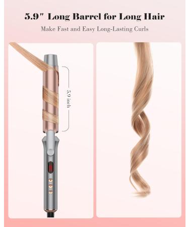 1 1/4 Inch Tourmaline Ceramic Curling Iron with LCD Display - Dual Voltage Includes Glove Comb Clips & Pad for Long Hair | International Shipping - Buy Online on SooperMarket.com