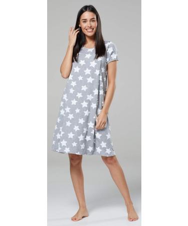 Happy Mama Labor Delivery Hospital Gown Maternity Breastfeeding 434p Grey Melange Stars - Buy Online on SooperMarket.com