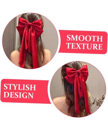 Gogogmee Satin Ribbon Hairpin Barrettes for Thick Hair Large Hair Bows for Big Hair Bows for Teen Hair Clips Barrettes Ponytail Clip Barrettes for Teen Hair Ribbon - Buy Online on SooperMarket.com