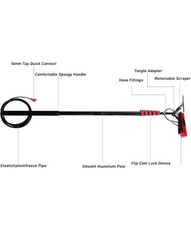 Water Fed Pole Kit Water Fed Telescopic Brush Squeegee Water/Hose Fed Pole Window Cleaning Brush Equipment Cleaning 35cm Brush Head 4M/13FT - Buy Online on SooperMarket.com