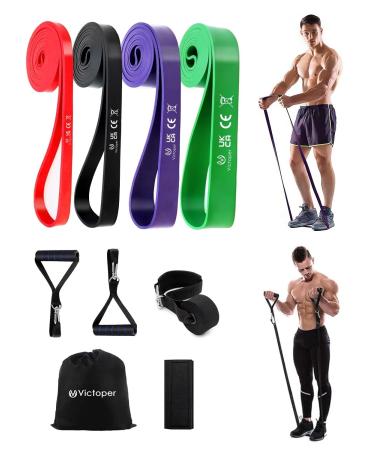 VICTOPER Resistance Band- 3PCs/Set door anchor Resistance Bands Resistance tapes/pull-up band and pull-up help/strength training for Pilates training/physiotherapy Stretching/Yoga 4PCS multiple accessories