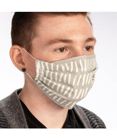 Reusable Non-Medical Reversible Double-Sided Cloth Face Masks - Off White & Gray | Parker Print & Solid - International Shipping Available - Buy Online on SooperMarket.com