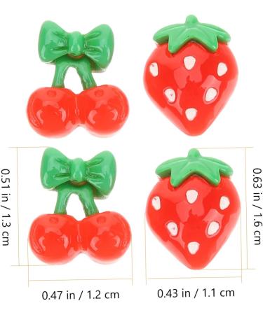 FRCOLOR 180 Pcs Nail Fruits Decoration Cute Lip Gloss Tool Nail Decoration Fruit Slices Cherry Fruit Flatback Lip Gloss Kit to Nail Art Charms Hair Red Resin Nail Supplies Strawberry 3d - Buy Online on SooperMarket.com
