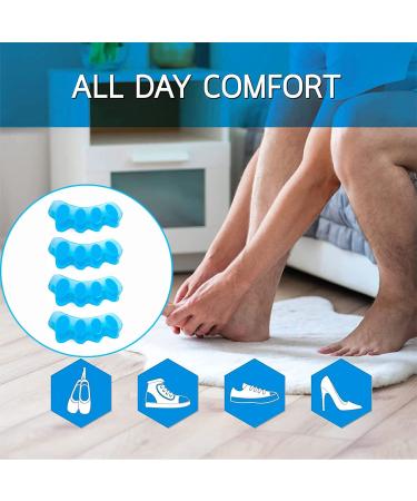 Mroobest Toe separator Toe spacers Gel Toe Separators Bunion Correctors Toe Spacers Toe Straightener Toe Stretcher Big Toe Correctors Toe Separator 4 Count (Blue) blue-1 One Size - Buy Online on SooperMarket.com