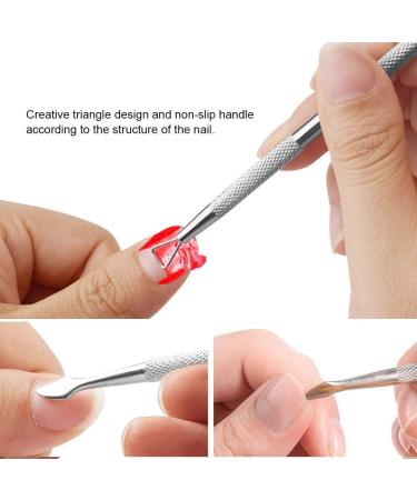 Double Ends Stainless Steel Triangle Cuticle Peeler Scraper Dead Skin Pusher Remove Gel Nail Polish Nail Art Remover Tool Practical and Popular Durability and practicality - Buy Online on SooperMarket.com