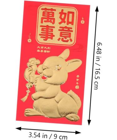 MAGICLULU 72pcs Year of The Rabbit Red Envelope Hong Bao Wedding Birthday Chinese Hongbao 2023 Rabbit Year Red Envelopes Gift Lucky Money Pockets Paper Three-Dimensional Spring Festival Bag - Buy Online on SooperMarket.com