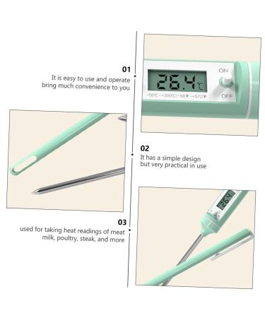Unomor Stainless Steel Thermometer Set - 2pcs LED Water & Baby Food Thermometer for Feeding Bottles - Green 18.5x3cm - Buy Online on SooperMarket.com