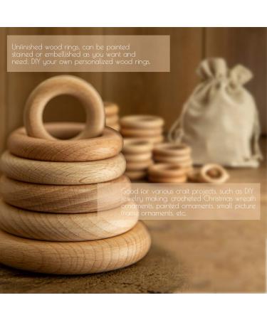 Bopoobo 60mm Unfinished Wooden Rings - Natural Beech Craft Rings for DIY Baby Teething Toys & Accessories (10 pcs) - Buy Online on SooperMarket.com