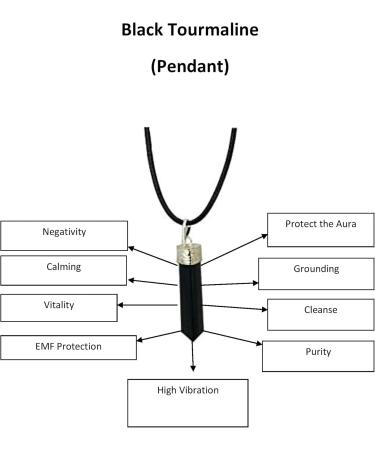 Raw Black Tourmaline Pendant Crystal Pencil Pendant Gemstone Pendant with Wax Cord Rope Chain for Necklace Crystal Stone Used Boost Confidence Perfect Meditation kit - Buy Online on SooperMarket.com