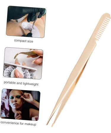 PLAFOPE Eyelash Tweezers Eyelash Applicator Lash Clamp Lash Applicator Tool Stainless Steel Lash Tweezers Metal Lash Tweezers Beauty Tools Tweezers for Women Lash Tweezers with Comb - Buy Online on SooperMarket.com