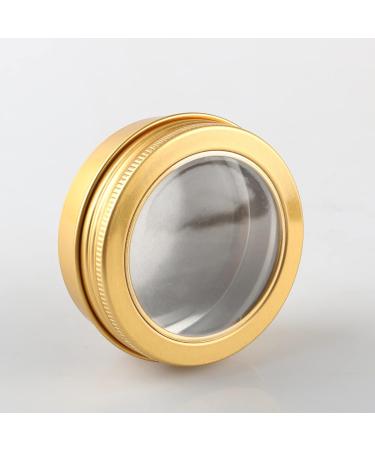 Zeoabsy 24 Pack 60ml Gold Aluminum Cans - Empty Round Cream Containers with Screw Cap & Viewing Window for DIY Ointments Candles Cosmetics & Shaving Soap - Buy Online on SooperMarket.com