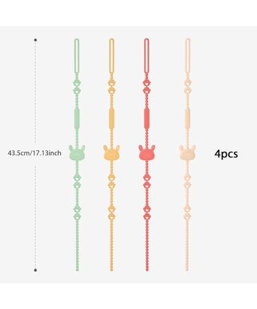 Buy 4pcs Silicone Pacifier Holder Clips - Safe Stretchable & Adjustable Toy Straps for Babies - International Shipping - Buy Online on SooperMarket.com