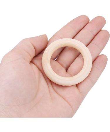 50 Unfinished Natural Wood Rings - 50mm DIY Craft Accessories for Jewelry Bracelets & Garlands - Buy Online on SooperMarket.com