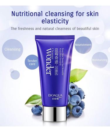BIOAQUA Natural Herbal Skin Cleanser Blueberry Long Lasting Moisturizing Nourishing Elasticity Hydro-Lipid Balance 100g - Buy Online on SooperMarket.com