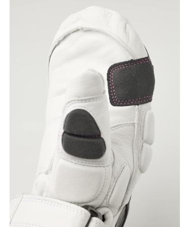 Hestra Impact Racing Junior Leather Mitt - White/Cerise - Size 7 | Youth 4-13 yrs - Buy Online on SooperMarket.com