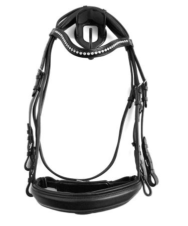 Gs curb bit bridle anatomical neck-friendly bit cutout black (Cob)