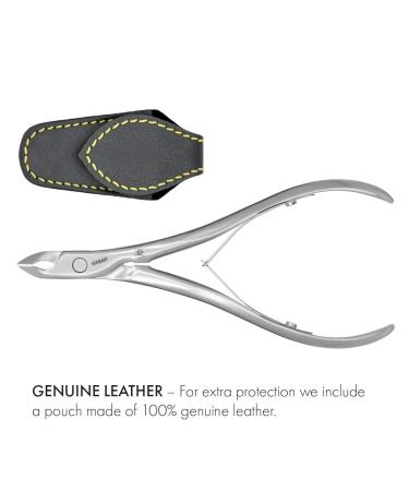 GERMANIKURE Professional Cuticle Trimmer - 1/2 Jaw Nipper - Made in Germany - FINOX Stainless Steel - Leather Case Included - Buy Online on SooperMarket.com