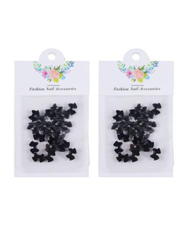 40x Bowknot Nail Nails Art 3D Nail DIY Nails Decorations Jewels Supplies For Acrylic Nails 40x 3d Nails Art Bowknot Nail Nails Decoration Jewels Supplies Black No. 2