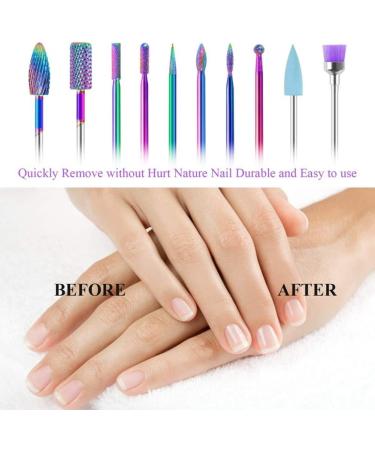 10 Pieces Nail Drill Bits Set Electric Nail Drill Kit Diamond Cuticle Drill Bits Acrylic Nail File Bits Nail Art Tools for Manicure Pedicure Home Salon Use - Buy Online on SooperMarket.com