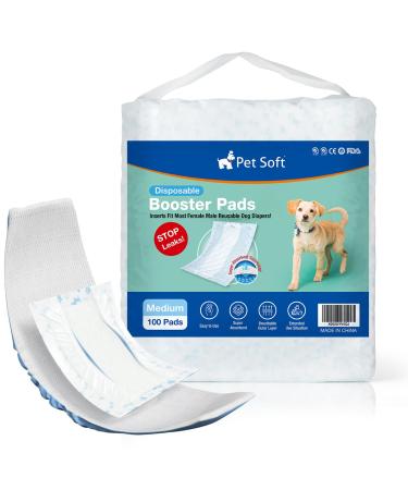 PET soft disposable dog diaper inserts 100 pieces dog diaper deposits for males bitches with exhaustive protection high-suction dog inlays Booster pads for dog diapers (M-100)