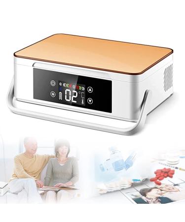Insulin Cooler Refrigerated Box Mini Drug Constant Temperature Refrigerator Drug Reefer 2-8 for Insulin Serum Eye Drops Storage Champagnegold-220V-Battery*2