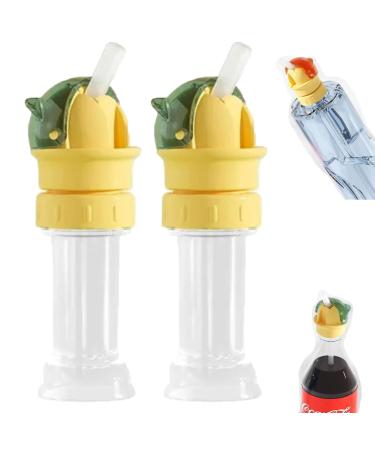 Reusable Children Beverage Water Bottle Straw Lid Water Bottle Twist Cover Cap With Straw Protects Kids Mouth No Spill Silicone Water Bottle For Most Beverage Bottles (Green 2PCS)
