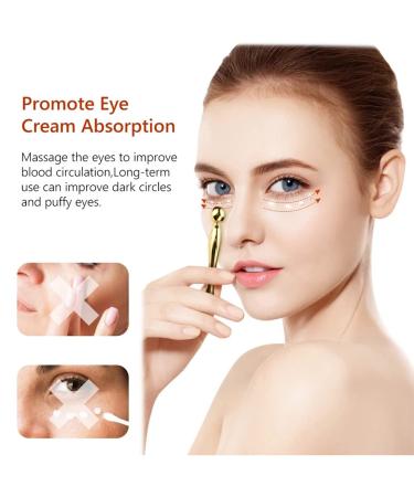 Metal Eye Cream Applicator Stick and Mini Spoon Spatula Set - Zinc Alloy Makeup Tool for Facial Massage and Cream Application (Gold) - Buy Online on SooperMarket.com