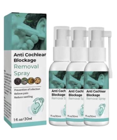 GFOUK Anti Cochlear Blockage Removal Spray 30ml Anti Cochlear Blockage Removal Spray Earwax Removal Spray Piercing Aftercare Spray (3pcs)