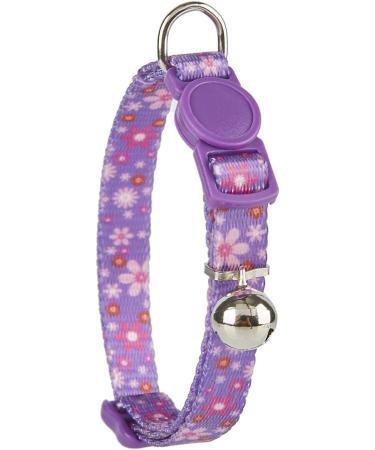 YUDOTE Cat Collars Pack of 2 Colorful Printed Basic Strong Girls Cat Collar Quick Release with Removeable Bell Pink Purple 19-28cm (Pakc of 2) Pink+Purple - Buy Online on SooperMarket.com