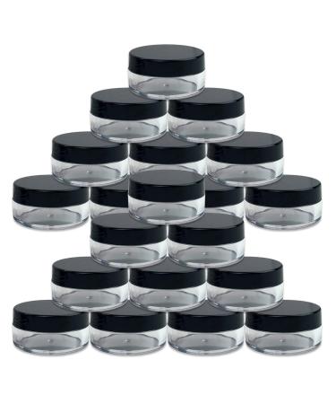 Beauticom (Quantity: 20 Pieces) 10G/10ML Round Clear Jars with Black Lids for Lotion Creams Toners Lip Balms Makeup Samples - BPA Free