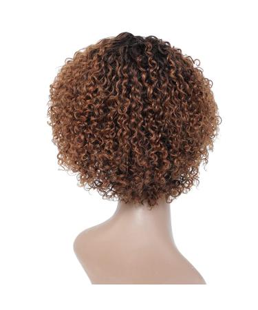 Short Ombre Kinky Curly Wig for Black Women - Glueless Human Hair Wig with Bangs - Buy Online on SooperMarket.com