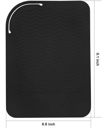 Black Silicone Heat Resistant Travel Mat - Anti-Heat Pad for Hair Straighteners & Curling Irons | Perfect for Styling on the Go - Buy Online on SooperMarket.com