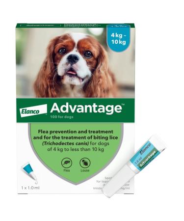 Advantage 100 Flea Spot On Treatment For Dogs 1 Pipette 1.0ml 4-10kg